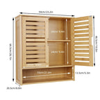 Bathroom Wall Cabinet Storage Organizer with Adjustable Shelf Double Door
