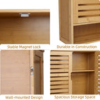Bathroom Wall Cabinet Storage Organizer with Adjustable Shelf Double Door
