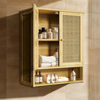 Bathroom Wall Cabinet Storage Organizer with Adjustable Shelf Double Door