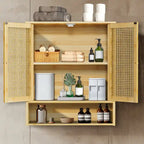 Bathroom Wall Cabinet Storage Organizer with Adjustable Shelf Double Door