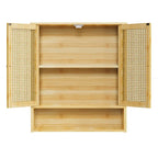 Bathroom Wall Cabinet Storage Organizer with Adjustable Shelf Double Door