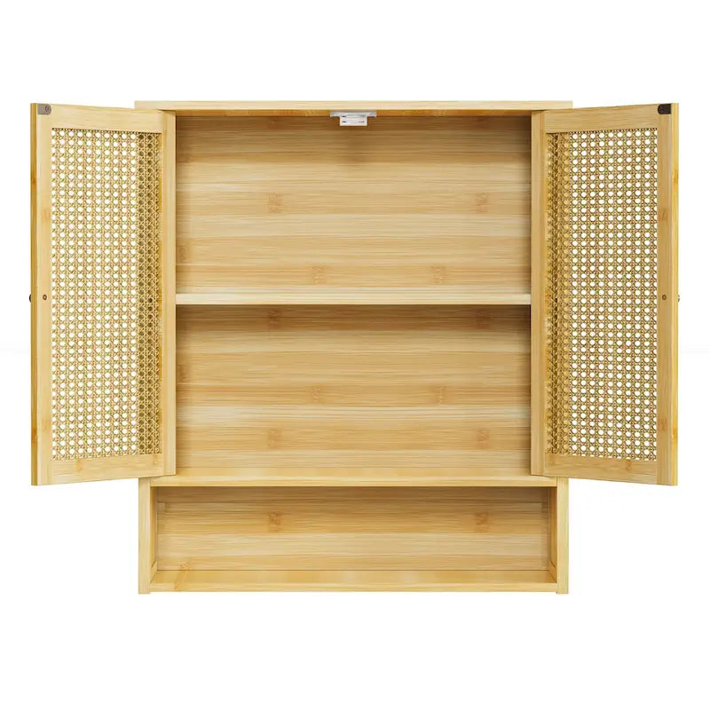 Bathroom Wall Cabinet Storage Organizer with Adjustable Shelf Double Door