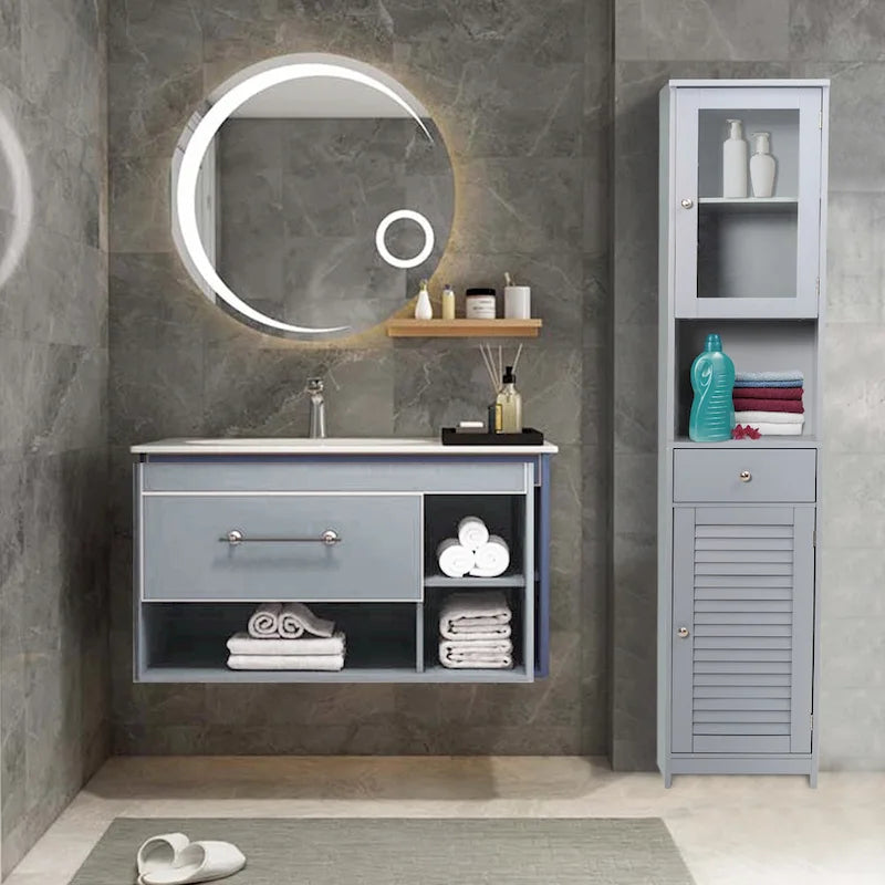 70.9  H Bathroom Storage Cabinet with 2 Doors & 1 Drawer,Freestanding Storage Tower