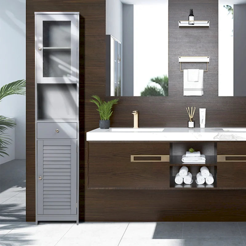 70.9  H Bathroom Storage Cabinet with 2 Doors & 1 Drawer,Freestanding Storage Tower