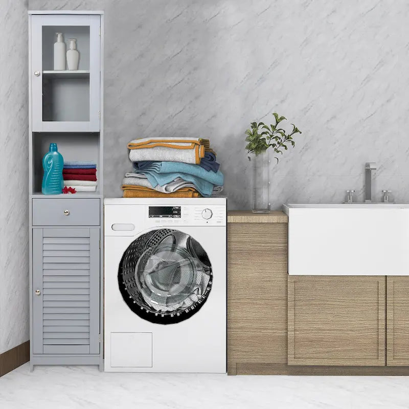 70.9  H Bathroom Storage Cabinet with 2 Doors & 1 Drawer,Freestanding Storage Tower