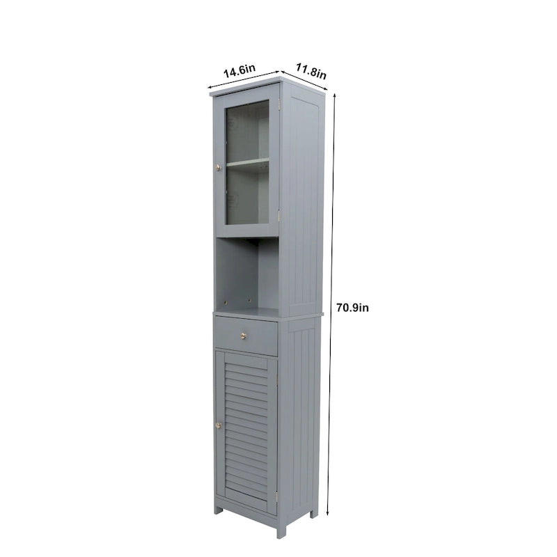 70.9  H Bathroom Storage Cabinet with 2 Doors & 1 Drawer,Freestanding Storage Tower