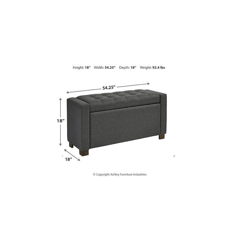 Signature Design by Ashley Cortwell Dark Grey Storage Bench - 54 W x 18 D x 18 H