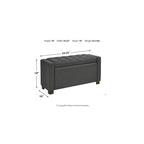 Signature Design by Ashley Cortwell Dark Grey Storage Bench - 54 W x 18 D x 18 H