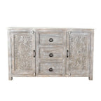 Handmade Antique Finish 2-door Sideboard Cabinet (India)