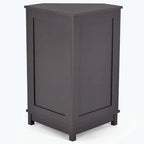 Triangle Corner Bathroom Storage Cabinet 31.5" H x 24.72" W - 2 Shelf MDF Wood Organizer with Ceramic Knobs - Black Brown