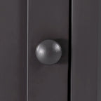 Triangle Corner Bathroom Storage Cabinet 31.5" H x 24.72" W - 2 Shelf MDF Wood Organizer with Ceramic Knobs - Black Brown