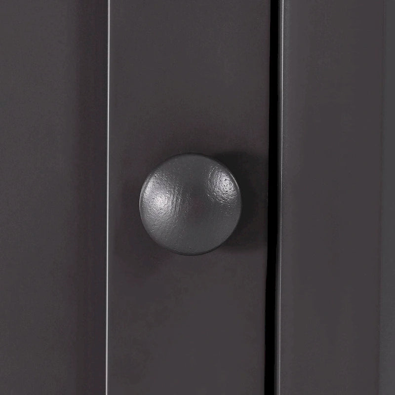 Triangle Corner Bathroom Storage Cabinet 31.5" H x 24.72" W - 2 Shelf MDF Wood Organizer with Ceramic Knobs - Black Brown