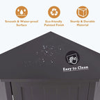 Triangle Corner Bathroom Storage Cabinet 31.5" H x 24.72" W - 2 Shelf MDF Wood Organizer with Ceramic Knobs - Black Brown