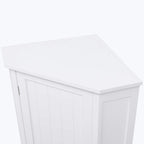 Triangle Corner Bathroom Storage Cabinet 31.5" H x 24.72" W - 2 Shelf MDF Wood Organizer with Ceramic Knobs - Black Brown