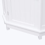 Triangle Corner Bathroom Storage Cabinet 31.5" H x 24.72" W - 2 Shelf MDF Wood Organizer with Ceramic Knobs - Black Brown