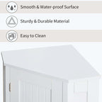 Triangle Corner Bathroom Storage Cabinet 31.5" H x 24.72" W - 2 Shelf MDF Wood Organizer with Ceramic Knobs - Black Brown