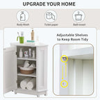 Triangle Corner Bathroom Storage Cabinet 31.5" H x 24.72" W - 2 Shelf MDF Wood Organizer with Ceramic Knobs - Black Brown