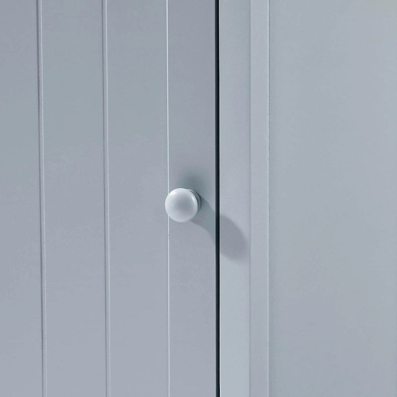 Triangle Corner Bathroom Storage Cabinet 31.5" H x 24.72" W - 2 Shelf MDF Wood Organizer with Ceramic Knobs - Black Brown