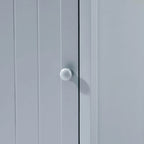 Triangle Corner Bathroom Storage Cabinet 31.5" H x 24.72" W - 2 Shelf MDF Wood Organizer with Ceramic Knobs - Black Brown