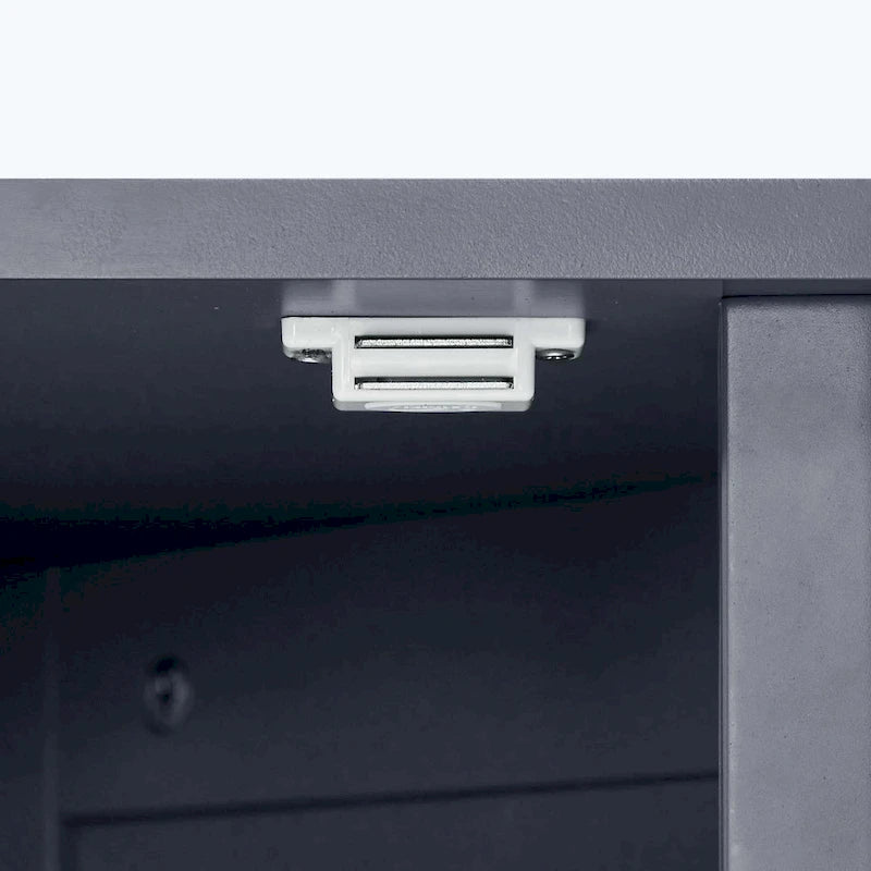 Triangle Corner Bathroom Storage Cabinet 31.5" H x 24.72" W - 2 Shelf MDF Wood Organizer with Ceramic Knobs - Black Brown