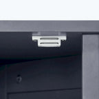 Triangle Corner Bathroom Storage Cabinet 31.5" H x 24.72" W - 2 Shelf MDF Wood Organizer with Ceramic Knobs - Black Brown