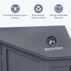 Triangle Corner Bathroom Storage Cabinet 31.5" H x 24.72" W - 2 Shelf MDF Wood Organizer with Ceramic Knobs - Black Brown