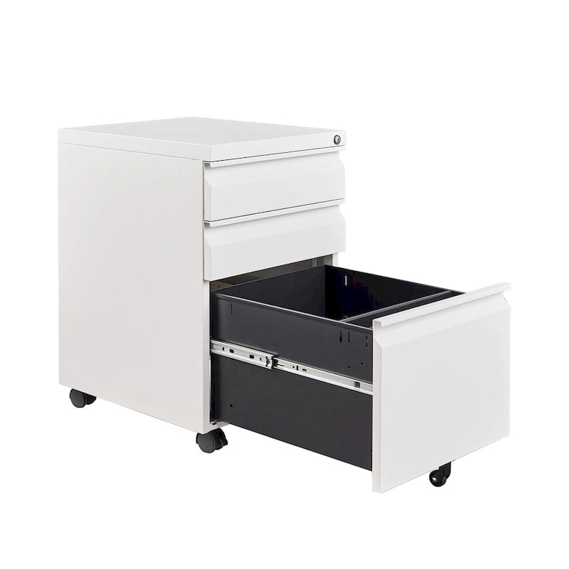 3-Drawer Steel Locking Rolling File Cabinet