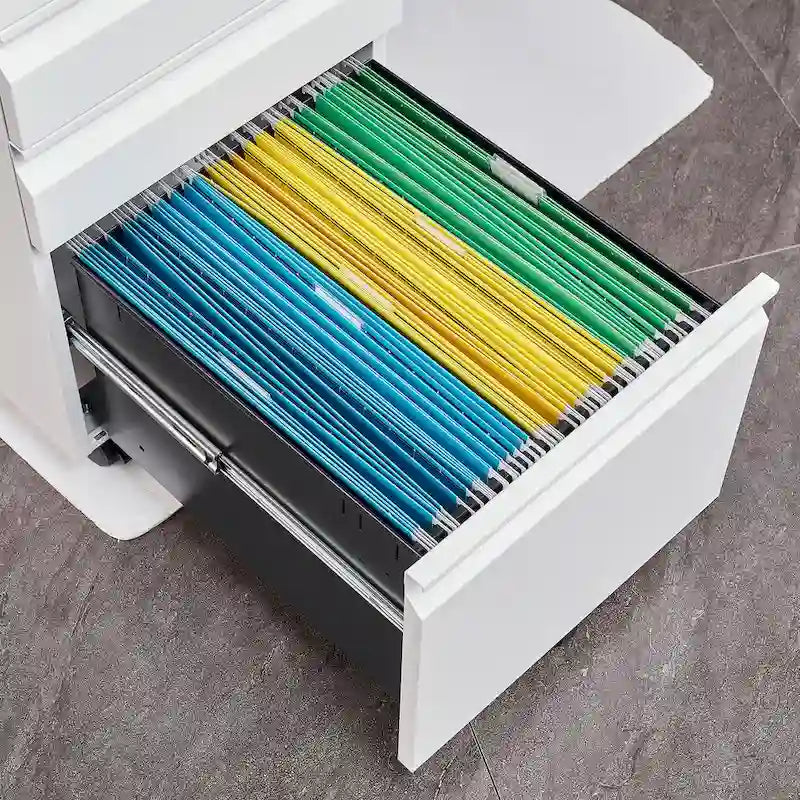 3-Drawer Steel Locking Rolling File Cabinet