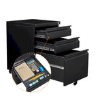 3-Drawer Steel Locking Rolling File Cabinet