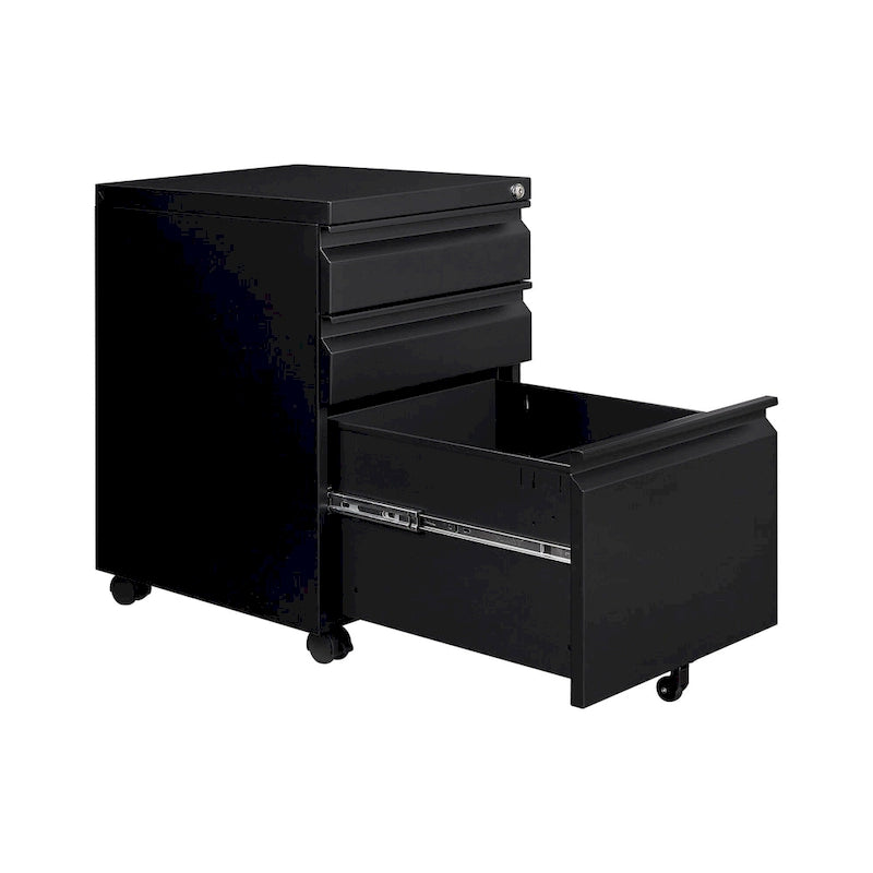 3-Drawer Steel Locking Rolling File Cabinet