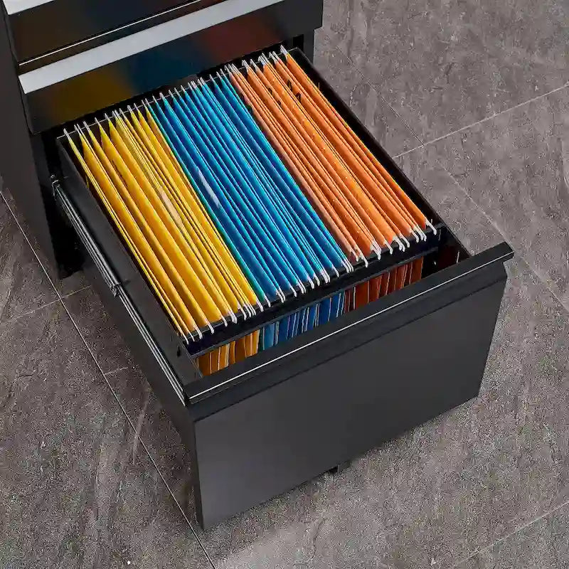 3-Drawer Steel Locking Rolling File Cabinet