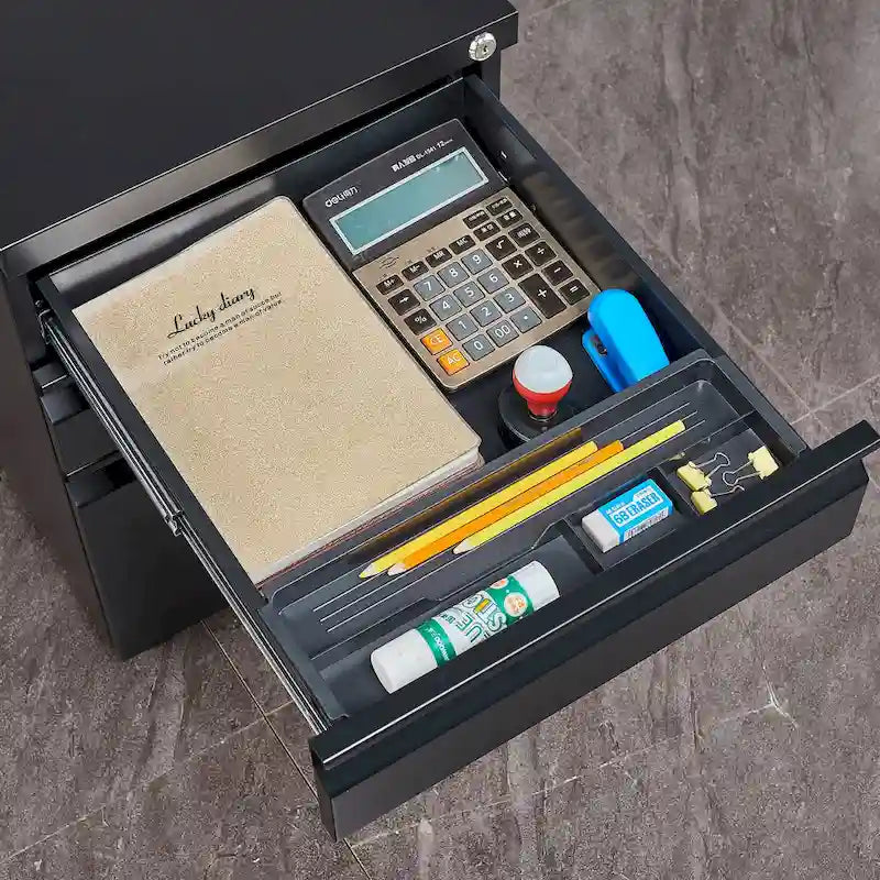 3-Drawer Steel Locking Rolling File Cabinet