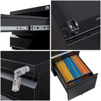 3-Drawer Steel Locking Rolling File Cabinet