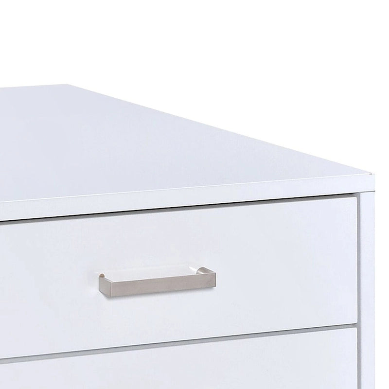 Handela White High Gloss File Cabinet with 3 Drawers