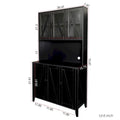 Pantry Storage Cabinet with Glass Doors - N/A