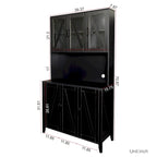 Pantry Storage Cabinet with Glass Doors - N/A