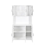 Pantry Storage Cabinet with Glass Doors - N/A