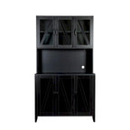 Pantry Storage Cabinet with Glass Doors - N/A
