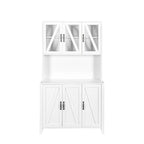 Pantry Storage Cabinet with Glass Doors - N/A