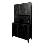 Pantry Storage Cabinet with Glass Doors - N/A