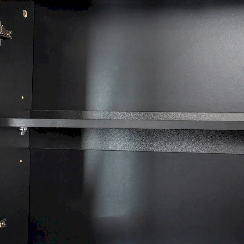 Pantry Storage Cabinet with Glass Doors - N/A