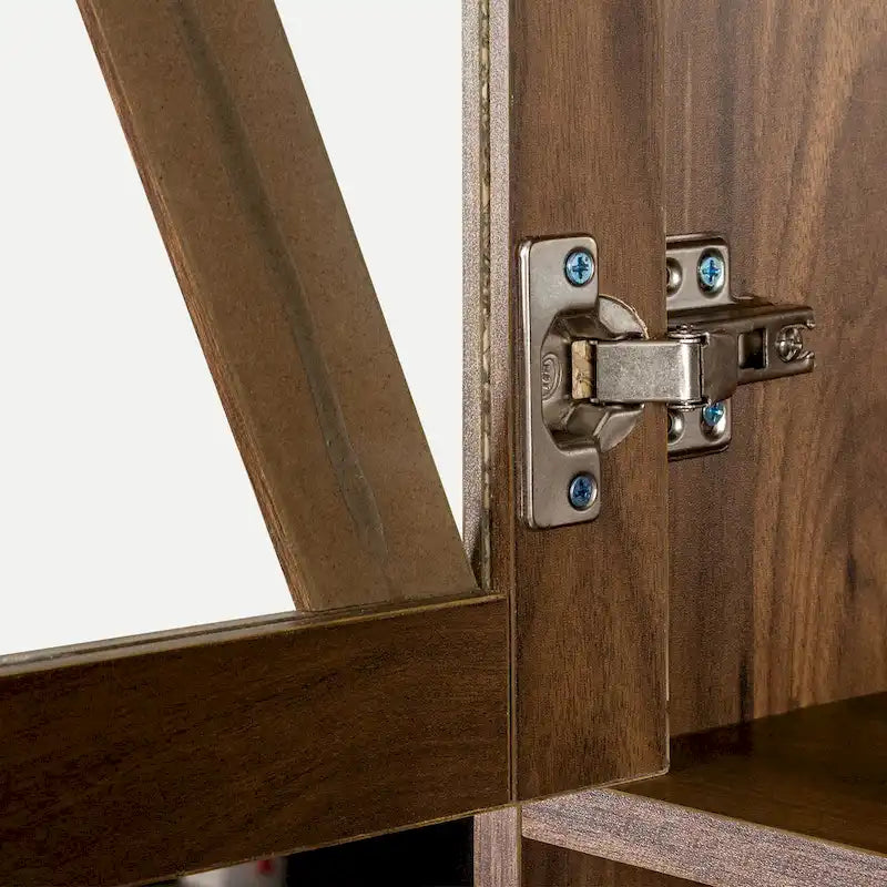 Pantry Storage Cabinet with Glass Doors - N/A