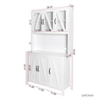 Pantry Storage Cabinet with Glass Doors - N/A