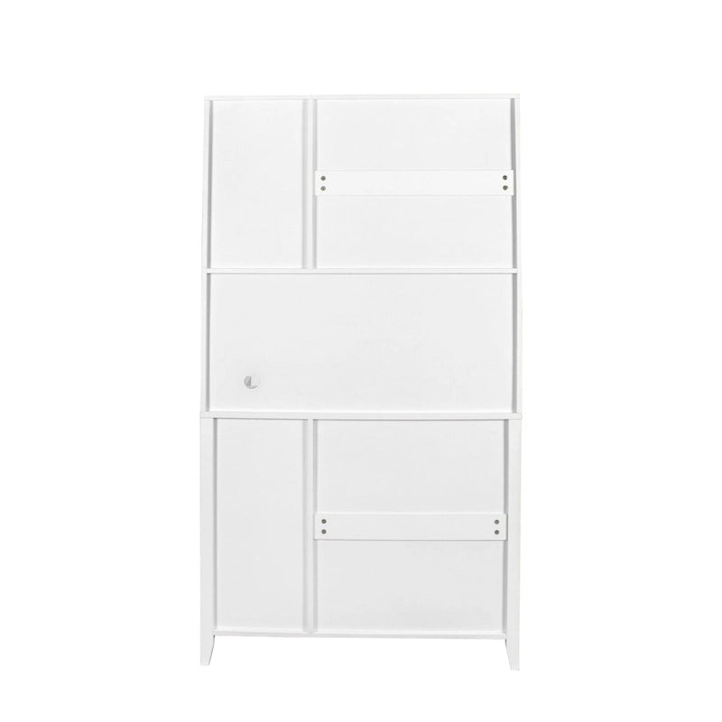 Pantry Storage Cabinet with Glass Doors - N/A