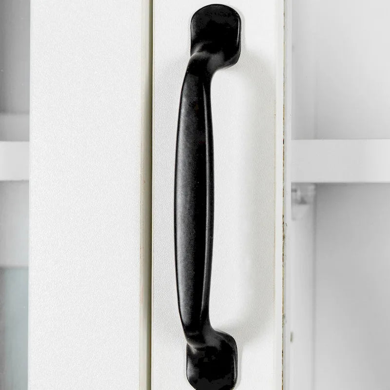 Pantry Storage Cabinet with Glass Doors - N/A