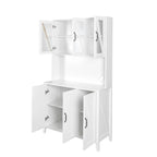 Pantry Storage Cabinet with Glass Doors - N/A