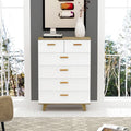 Modern White Storage Solid Wood Handle Drawer Side Cabinet