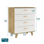 Modern White Storage Solid Wood Handle Drawer Side Cabinet