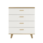 Modern White Storage Solid Wood Handle Drawer Side Cabinet
