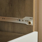 Modern White Storage Solid Wood Handle Drawer Side Cabinet